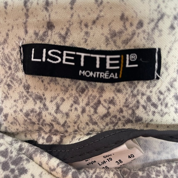 Lisette L Montreal Slim Ankle Pants Stretch Pull On Size 6 Ivory & Gray - Picture 5 of 11